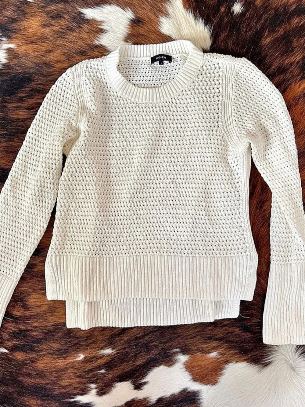 ME+EM Crew Neck Sweater in Cream Size Small Like New